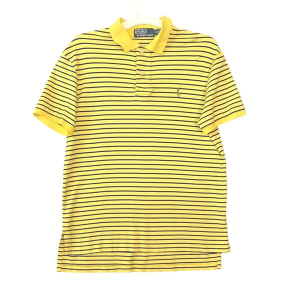 Polo Ralph Lauren Men's Yellow Striped Classic Fit Soft Touch Polo SZ M - Picture 1 of 7